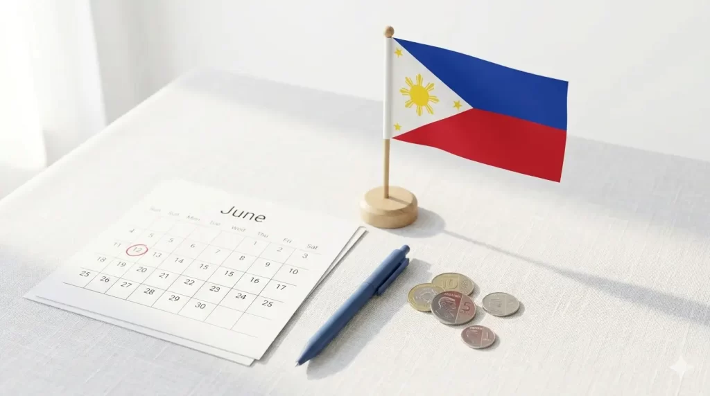 Philippine flag waving on June 12 Independence Day 2026 Araw ng Kalayaan