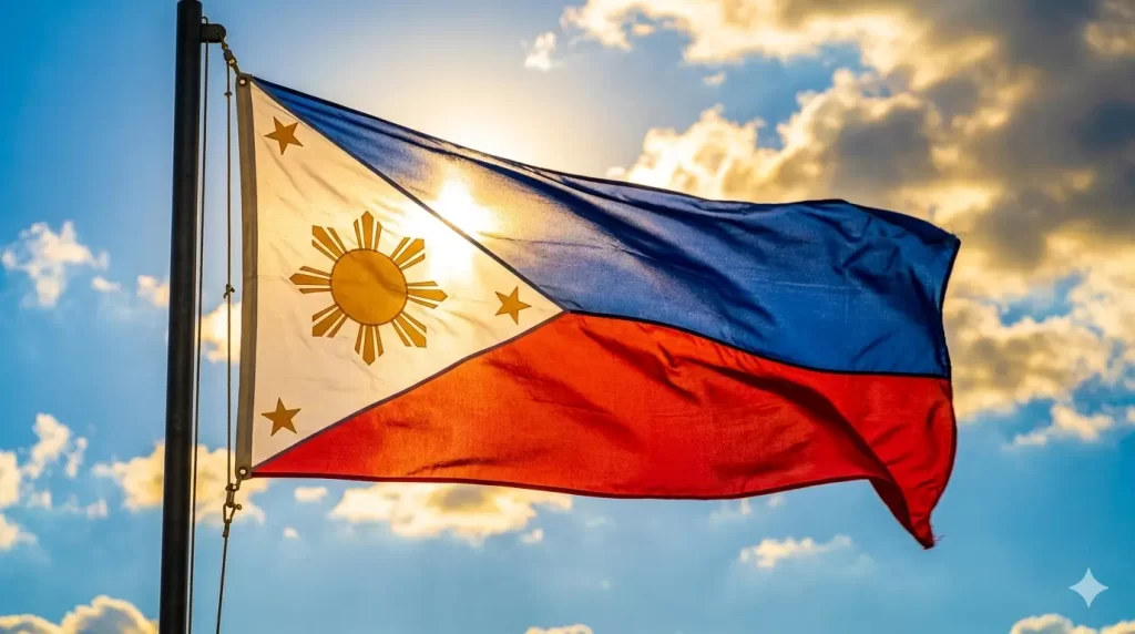 Philippine flag waving during Independence Day celebrations at Luneta Park Manila 2026